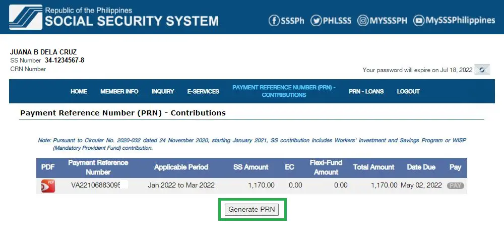 How To Get Your SSS Payment Reference Number PRN For Contributions