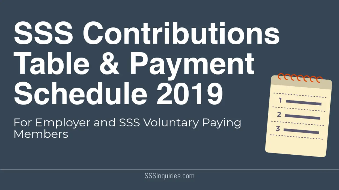 Sss Contributions Schedule 2019 Sss Inquiries