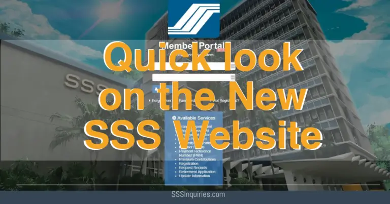 Quick Look on the New SSS Website