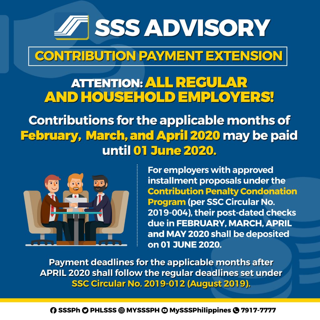 Sss Contributions Payment Deadline Extended In Light Of Covid 19 Sss Inquiries sss contributions payment deadline