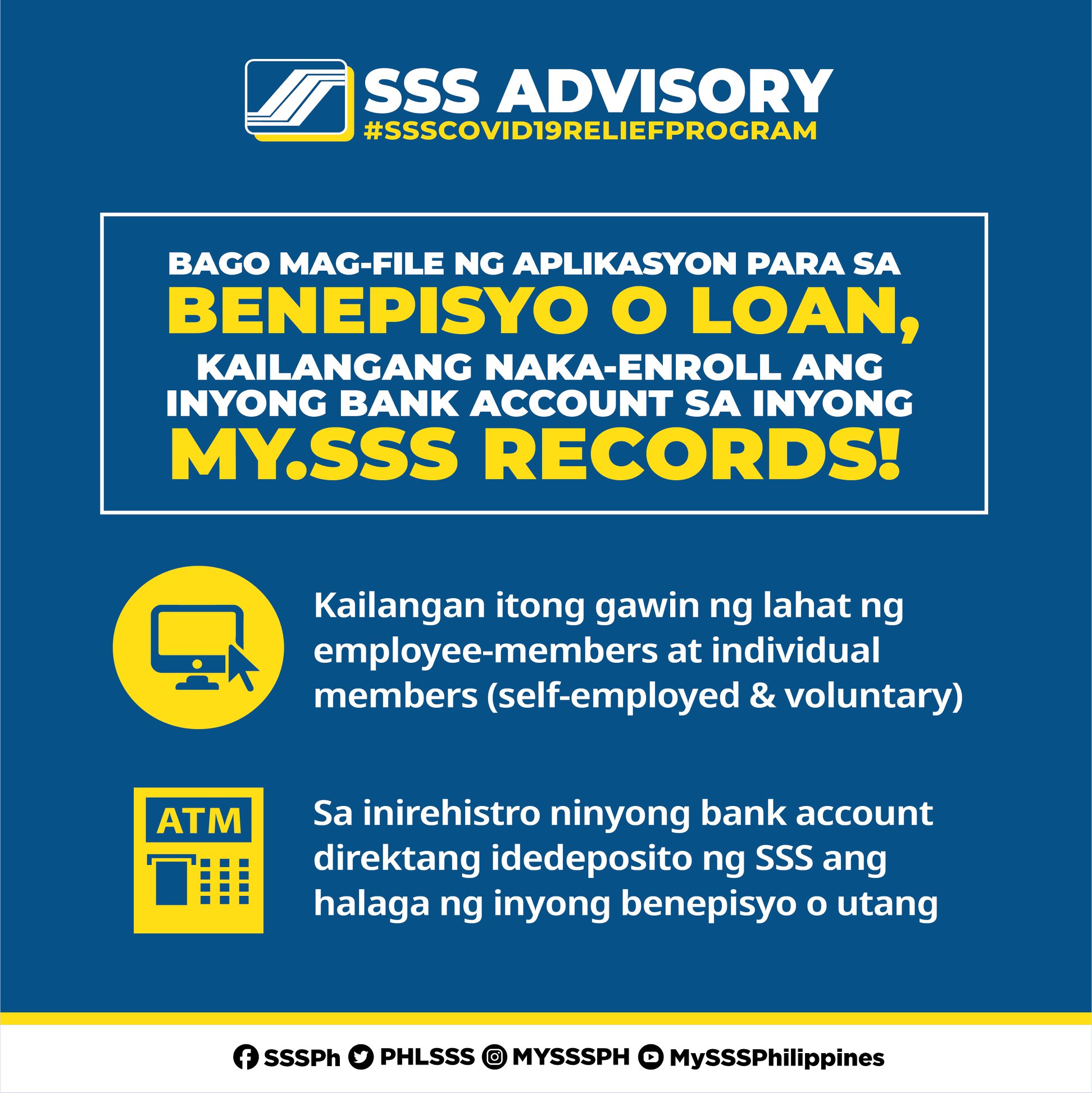 How To Enroll My Bank Account In My SSS SSS Inquiries
