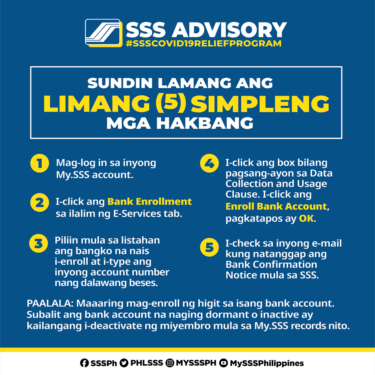 How to Enroll my Bank Account in My.SSS - SSS Inquiries