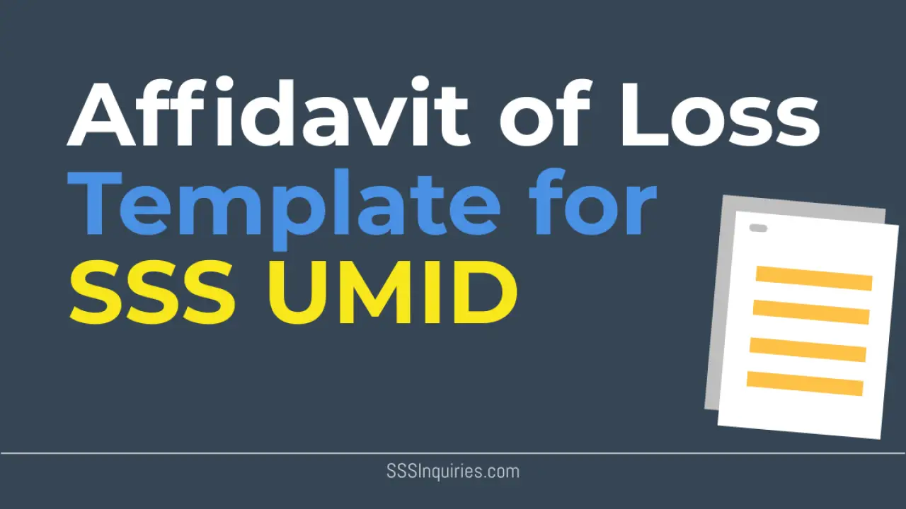 SSS Affidavit of Loss Template - SSS Inquiries