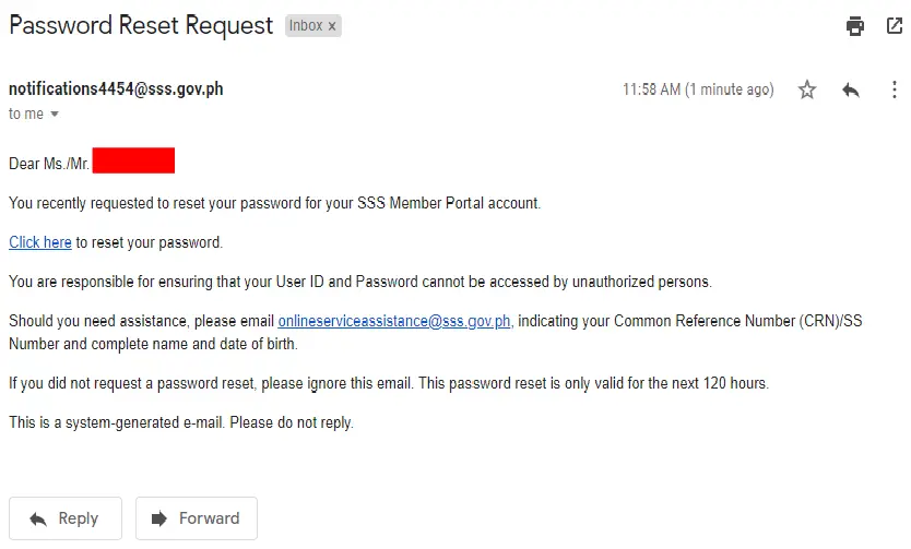 How To Self Reset My Sss Account Password Sss Inquiries
