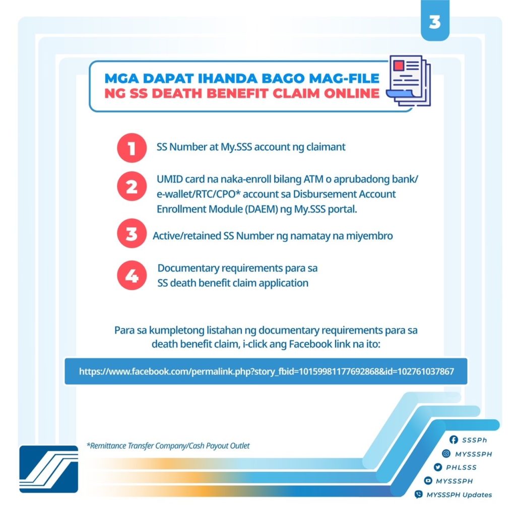 How to submit SSS Death Benefit Claim online? SSS Inquiries